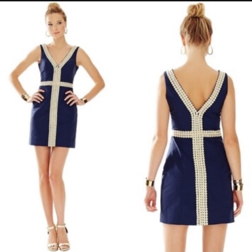 Lilly Pulitzer Navy Blue w Gold Accent Dress